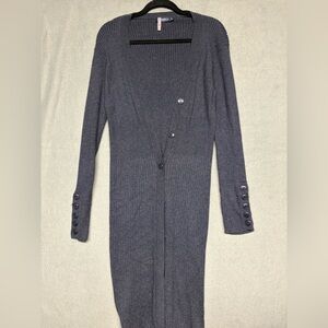 Zara long ribbed knit cardigan in gray with button details Sz. S